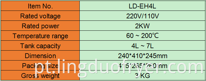 4l Electric Deep Fryer Product Details